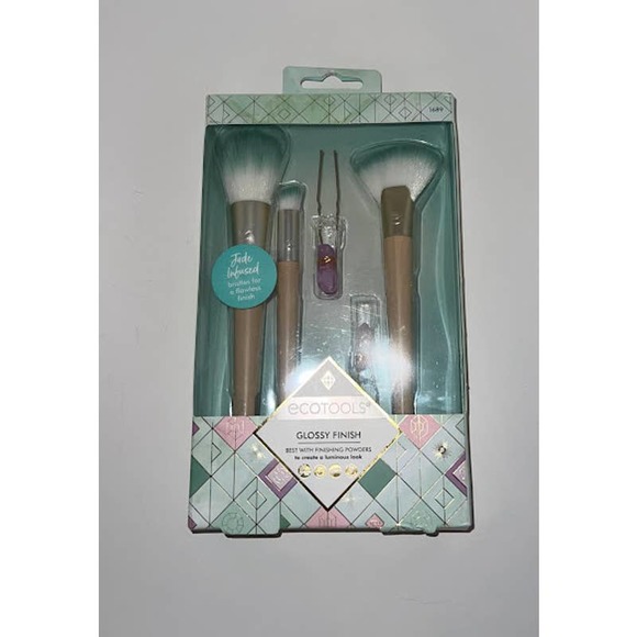 ECOTOOLS Glossy Finish Jade Infused Makeup Brush Set-$15 - Picture 2 of 3